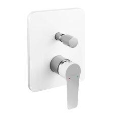 baterie dus incastrata cu 2 functi, culoare alb crom, colectia adore, producator ferro