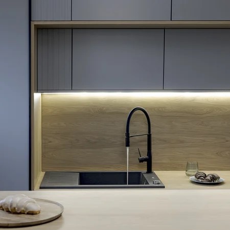 Baterie Chiuveta Bucatarie Cu Pipa Flexibila Pola Black - imagine 2