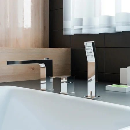 Baterie Cada Cu Montare Pe Cada Kvadrato Crom - Baterie Montaj Pe Cada