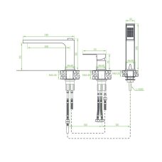 Baterie Cada Cu Montaj Pe Cada Kvadrato Crom Schita