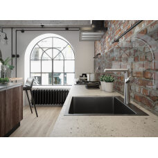 Baterie Chiuveta Bucatarie Inalta Pretto Crom