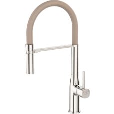 Baterie Chiuveta Bucatarie Pipa Flexibila Pola Crom Bej