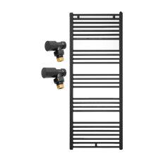 calorifer baie portprosop negru mat 1800x500mm cu robineti inclusi
