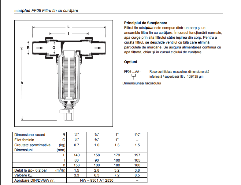 Filtru Apa Potabila 11/4 Cu Sita Inox Si Robinet Purjare Braukmann - imagine 2