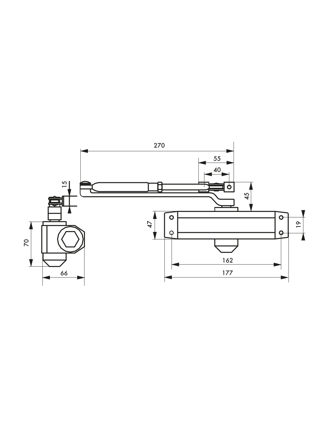 Amortizor Usa Reglabil Si Reversibil Usi Sub 60 Kg Alb Thirard - imagine 2